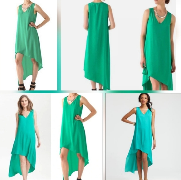 BCBGMaxAzria White Satin Asymmetrical Sleeveless High-Low Avery Dress - Picture 3 of 16